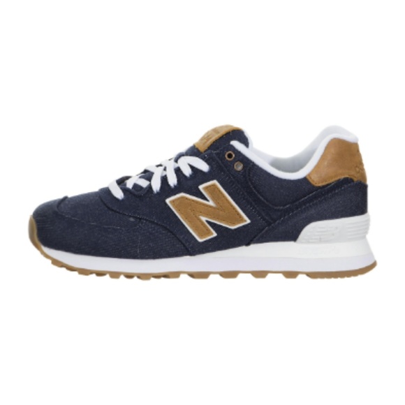 New Balance Shoes - NWB New Balance Classic 574 Denim Leather Sneaker